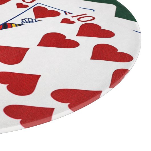 Poker Hands - Royal Flush - Herz Anzug Schneidebrett (Ecke)