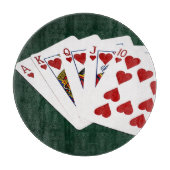 Poker Hands - Royal Flush - Herz Anzug Schneidebrett (Vorderseite)