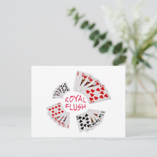 Poker Hands - Royal Flush Postkarte (Stehend Vorderseite)
