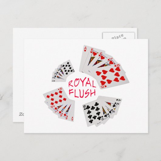 Poker Hands - Royal Flush Postkarte (Vorne/Hinten)