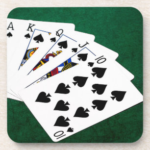 Poker Hands - Royal Flush - Spades Anzug Getränkeuntersetzer
