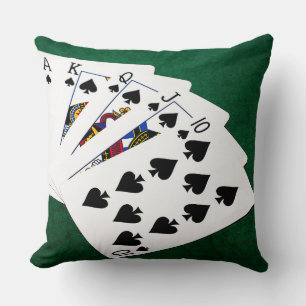 Poker Hands - Royal Flush - Spades Anzug Kissen
