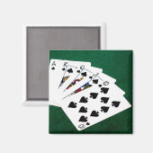 Poker Hands - Royal Flush - Spades Anzug Magnet (Vorderseite/Rückseite)
