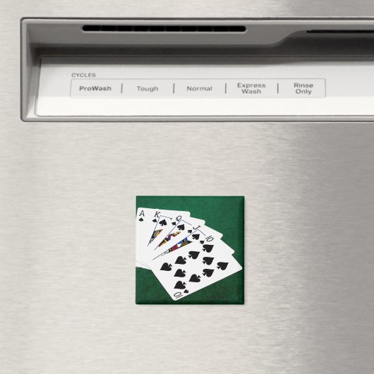 Poker Hands - Royal Flush - Spades Anzug Magnet (In Situ (Geschirrspüler))
