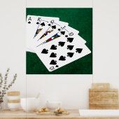Poker Hands - Royal Flush - Spades Anzug Poster (Küche)