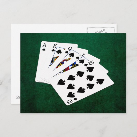 Poker Hands - Royal Flush - Spades Anzug Postkarte (Vorne/Hinten)