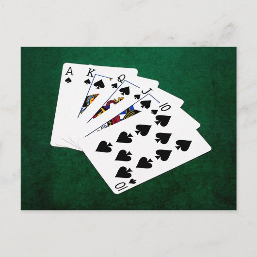Poker Hands - Royal Flush - Spades Anzug Postkarte (Vorderseite)