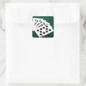 Poker Hands - Royal Flush - Spades Anzug Quadratischer Aufkleber (Tasche)