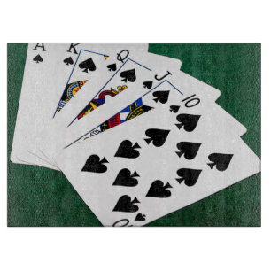 Poker Hands - Royal Flush - Spades Anzug Schneidebrett