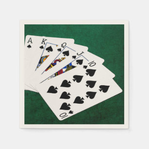 Poker Hands - Royal Flush - Spades Anzug Serviette