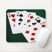Poker Hands - vier von einer Art - neun und acht Mousepad (Mit Mouse)