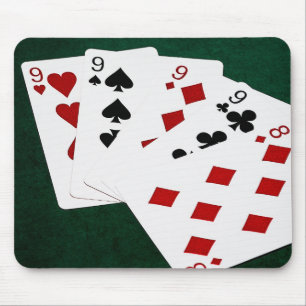 Poker Hands - vier von einer Art - neun und acht Mousepad