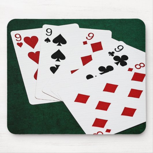Poker Hands - vier von einer Art - neun und acht Mousepad (Vorne)