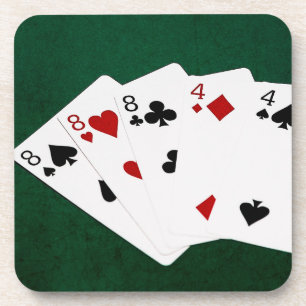 Poker Hands - Vollhaus - Acht und vier Getränkeuntersetzer