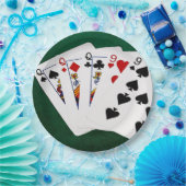 Poker Hands - Vollhaus - Königin und Neun Pappteller (Party)