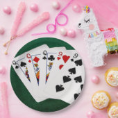 Poker Hands - Vollhaus - Königin und Neun Pappteller (Party)