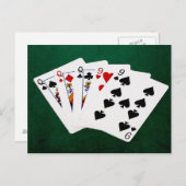 Poker Hands - Vollhaus - Königin und Neun Postkarte (Vorne/Hinten)