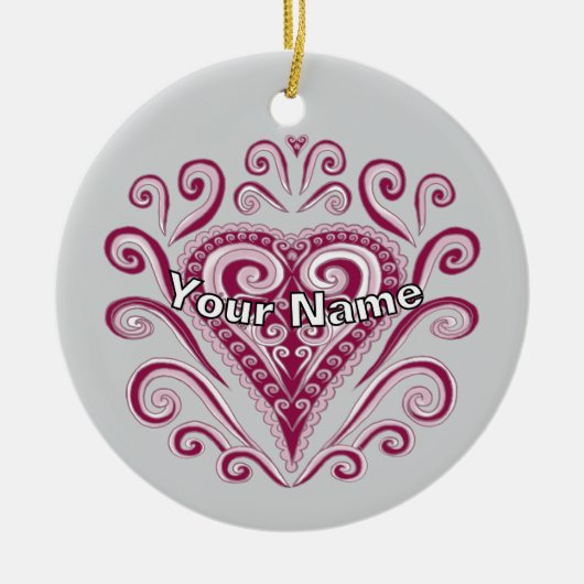 Poker Hearts  Keramik Ornament (Vorne)