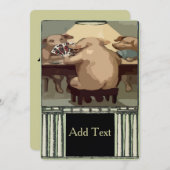 Poker Hogs Card Party Einladung (Vorne/Hinten)