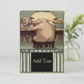 Poker Hogs Card Party Einladung (Stehend Vorderseite)