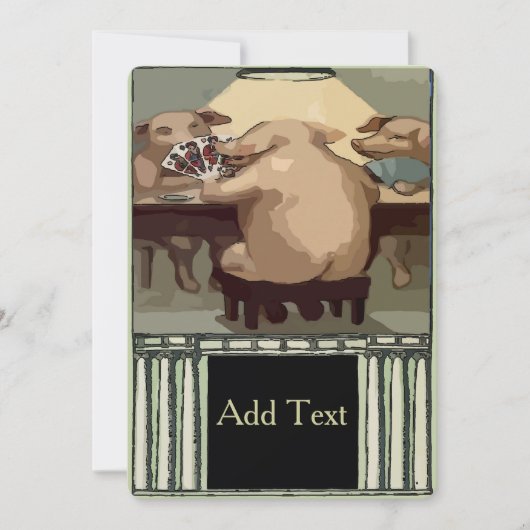 Poker Hogs Card Party Einladung (Vorderseite)