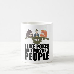 Poker - Ich mag Poker und vielleicht 3 Personen Kaffeetasse