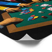 Poker im kubistischen Stil spielen um den Tisch Poster (Ecke)