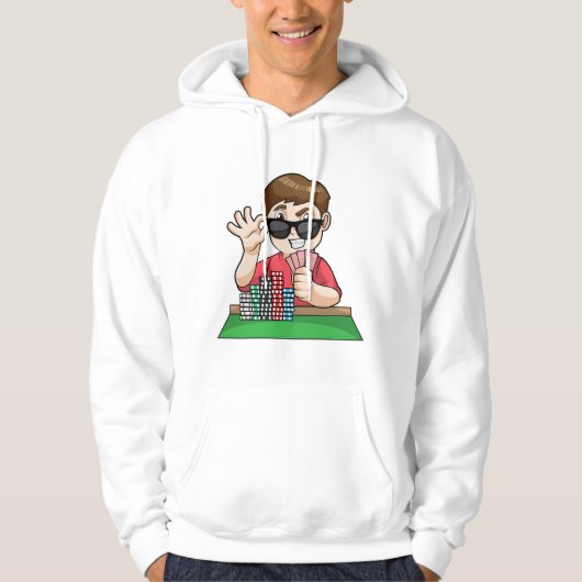 Poker im Poker mit Sonnenbrille Hoodie (Vorderseite)