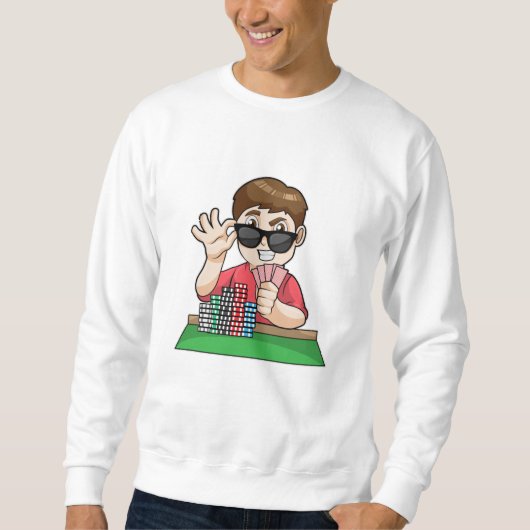 Poker im Poker mit Sonnenbrille Sweatshirt (Vorderseite)