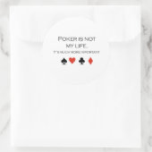 Poker ist nicht mein T - Shirt Runder Aufkleber (Tasche)