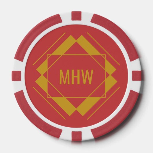 Poker-Jetons für benutzerdefinierte Monogram-Geome Pokerchips (Vorderseite)