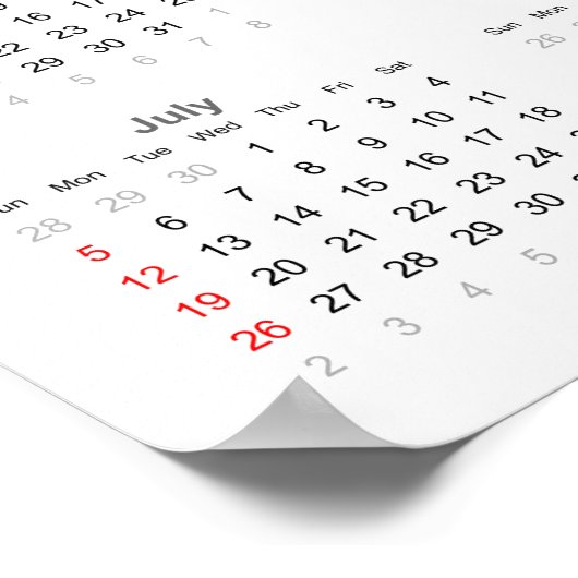 Poker Kalender 2020 Poster (Ecke)