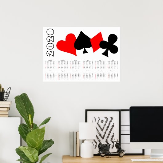 Poker Kalender 2020 Poster (Heimbüro)
