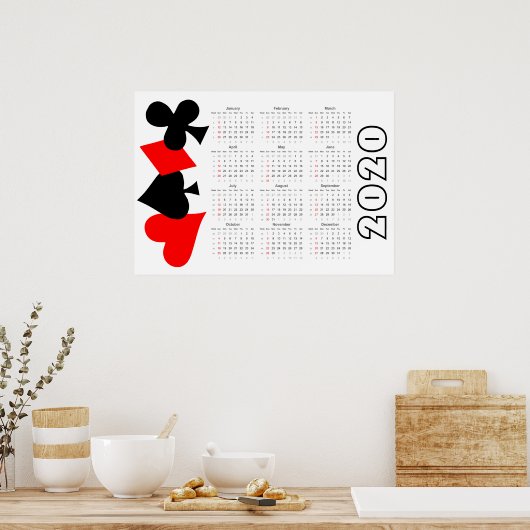 Poker Kalender 2020 Poster (Küche)