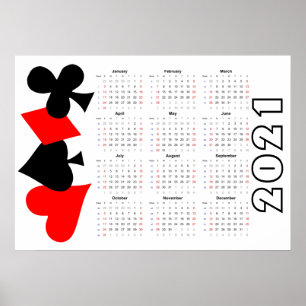 Poker-Kalender 2021 Poster - Sonntag Start
