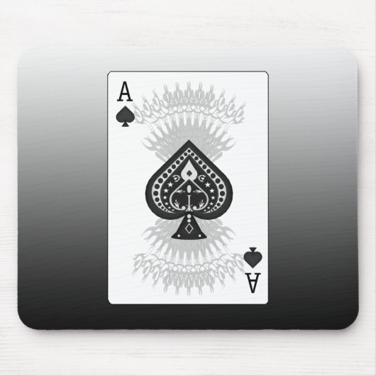 Poker-Karte des Ass des Spades: Mousepad (Vorne)