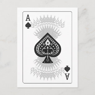 Poker-Karte des Ass des Spades: Postkarte