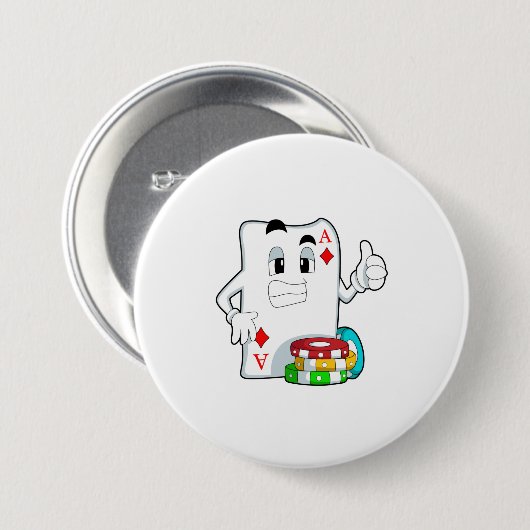 Poker-Karte mit Poker-Chips Button (Vorne & Hinten)