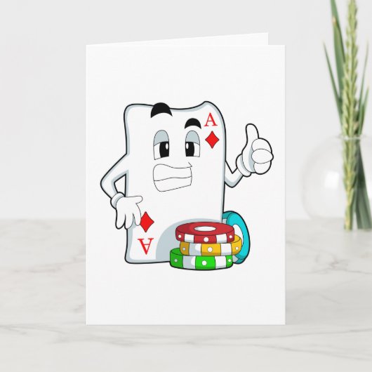 Poker-Karte mit Poker-Chips Karte (Vorderseite)