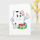 Poker-Karte mit Poker-Chips Karte (Gelbe Blume)