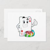 Poker-Karte mit Poker-Chips Postkarte (Vorne/Hinten)