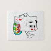 Poker-Karte mit Poker-Chips Puzzle (Horizontal)