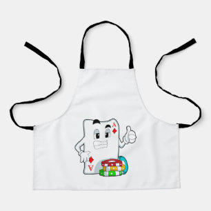 Poker-Karte mit Poker-Chips Schürze