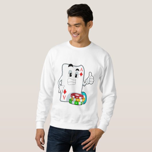 Poker-Karte mit Poker-Chips Sweatshirt (Vorne ganz)