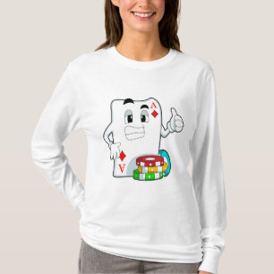 Poker-Karte mit Poker-Chips T-Shirt