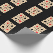Poker Karten Ässer Karo Herz Pik Kreuz Geschenkpapier (Ecke)