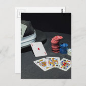 Poker-Karten Gangster-Hut Postkarte (Vorne/Hinten)