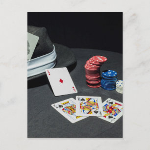 Poker-Karten Gangster-Hut Postkarte