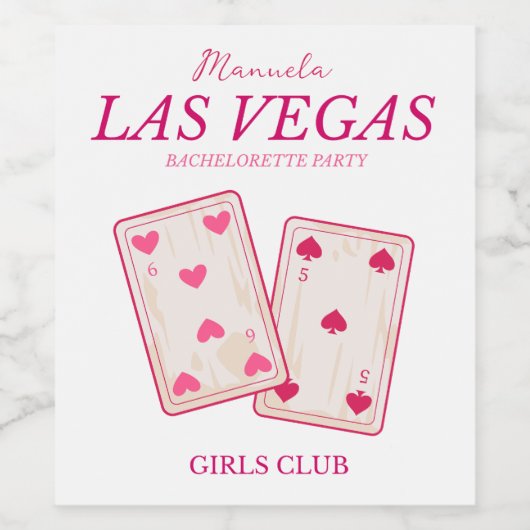 Poker-Karten las vegas Junggeselinnen-Abschied Weinetikett (Einzelnes Label)