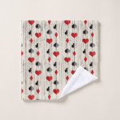 Poker Kartensymbol Badhandtuch Set (Waschlappen)